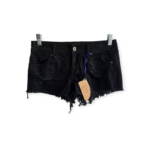 HWY Jeans Black Cutoff Denim Mini Shorts Women Size 3 - Picture 1 of 7